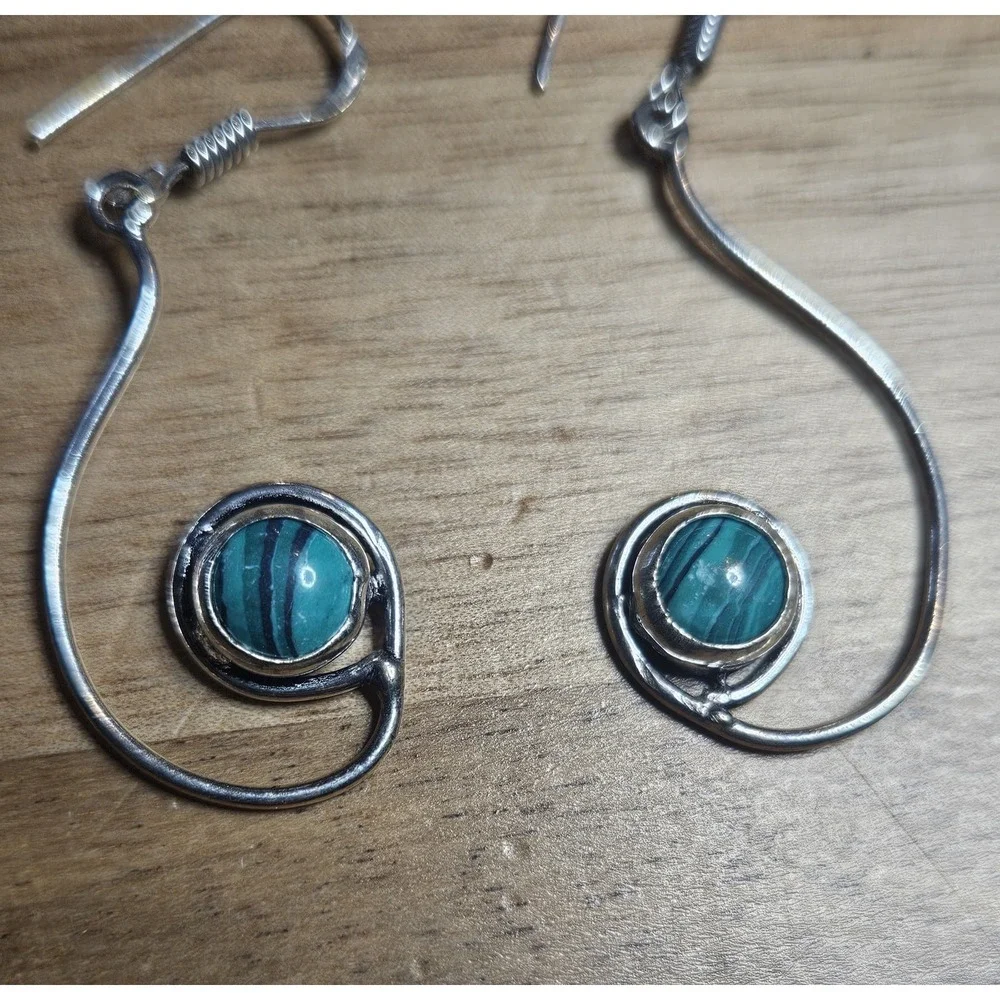Malachite‎ 925 Sterling Silver Earrings